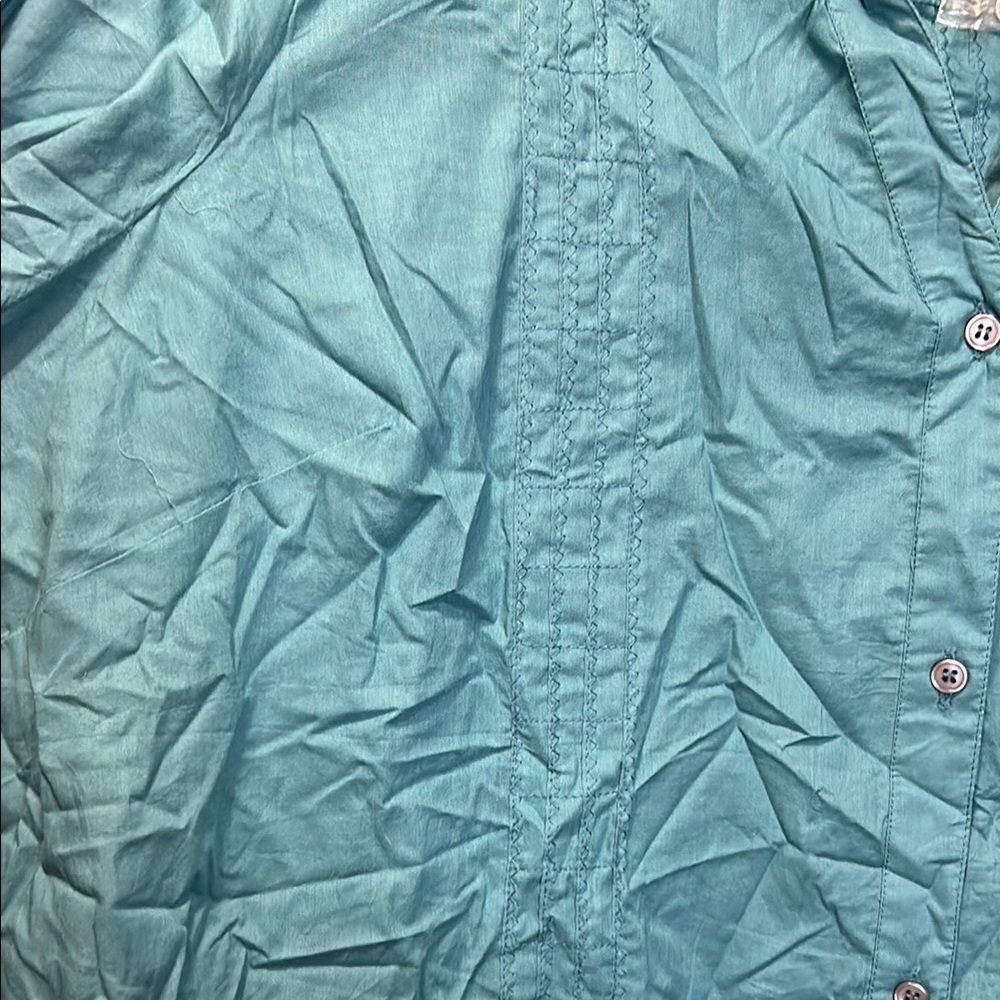 Teal Button Down Shirt - Picture 4 of 7
